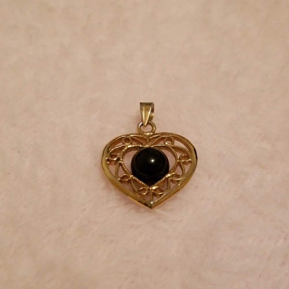 Gold Plated Heart Opal Pendant